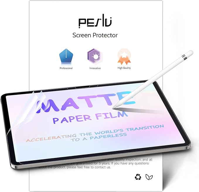 Peslv 2 Pack Like Paper Screen Protector for iPad Air 13 Inch (2024-2026, M2 M3 M4), Matte Anti Glare PET Film/Blue Light Filter Eye Protection Cover/Drawing & Writing Feel Like on Paper