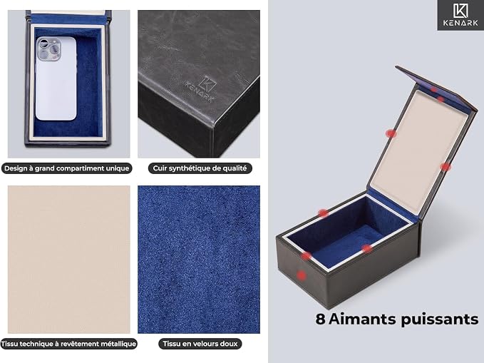 KK7 Faraday Box for Key Fobs, Signal Shielding Storage | Signal Shielding • Magnetic Closure • Modern Storage Design • Home & Office Use