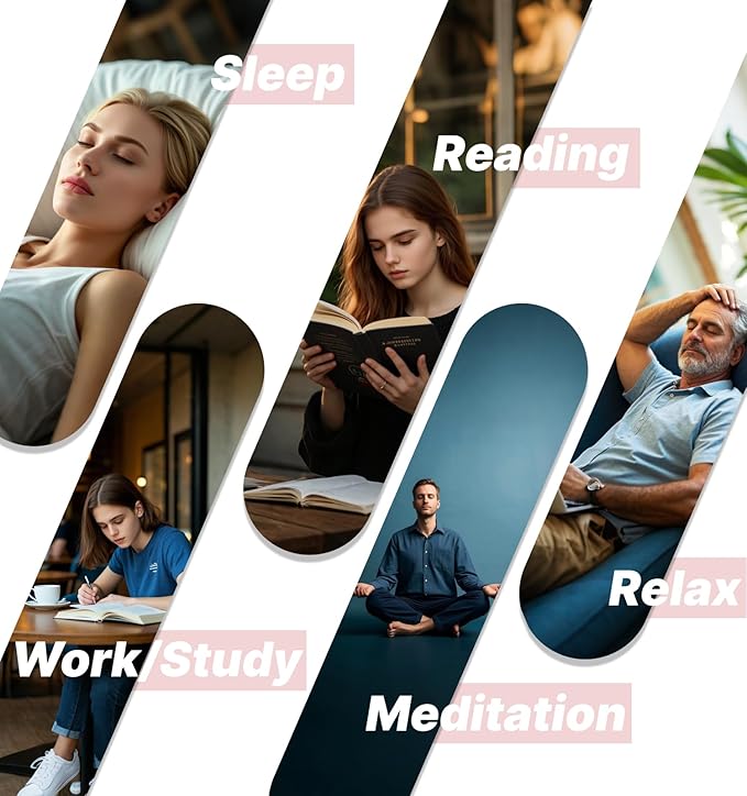 Hmusic HS88 Sleep Earbuds for Side Sleepers – Ultra-Thin Silicone Neckband Headphones, 30dB Noise Isolation, 12H Battery Life with Sleep Timer, Secure Fit for Yoga, Travel, Audiobooks & Meditation