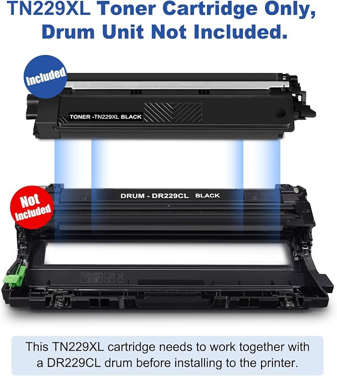 TN229XL 229XL TN229 High Yield Toner Cartridge Compatible Replacement for Brother TN229XL TN-229 Works with Brother MFC-L3720CDW L3780CDW L3765CDW HL-L3220CDW L3280CDW L3300CDW Printer (4-Pack Color)