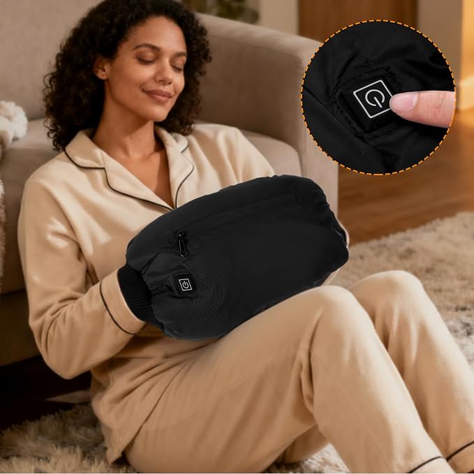 Mudder 1 or 2 Pack Heated Hand Warmer Muff with Adjustable Belt, USB Powered Electric Heated Muff with 3-Temperature Settings for Football, Hunting, Fishing, Camping, Power Bank Not Included