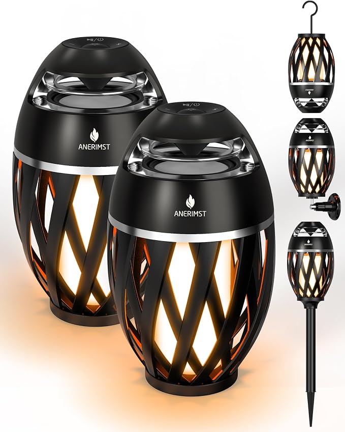 Upgraded Multi-Sync Bluetooth Speakers with Light, Outdoor Speakers Waterproof Auto-Pairing, Unique Gifts for Men, Bluetooth 5.4, 24H Playtime, Loud HD Sound, Cool Gadgets for Home/Patio/Beaches