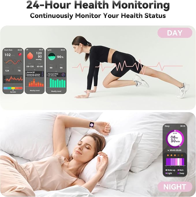 Smart Watch for Men Women(Answer/Make Call), 1.83" Fitness Watch with Heart Rate/Blood Pressure/Blood Oxygen, Pedometer, Sleep Tracker,120+ Sport Modes, IP68 Waterproof Fitness Tracker for Android iOS