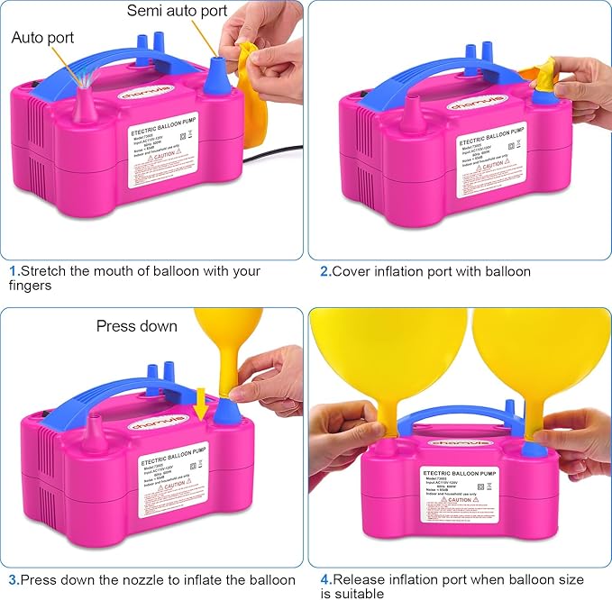 chamvis Balloon Pump Electric, Balloon Air Pump Inflate Pump for Balloons: Blower Machine for Fast and Easy Filling Balloons