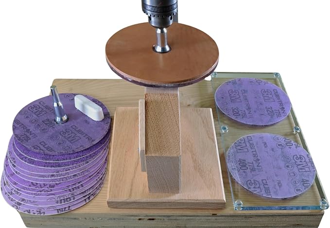 Taytools 6" Ultimate Drill Press Sharpener for Woodworking Tools (Chisels & Plane Blades) - Includes Wooden Sharpening Jig & System for Flattening the Back of Chisels & Plane Irons