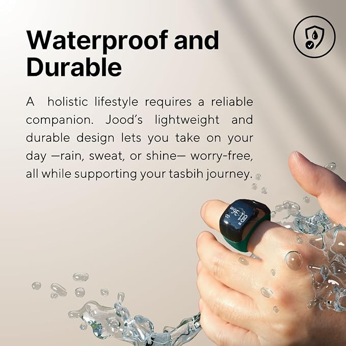 TAKVA - Zikr Ring Jood | Improved, Smart Tasbih Ring (Interchangeable Ring sizes) (Green)