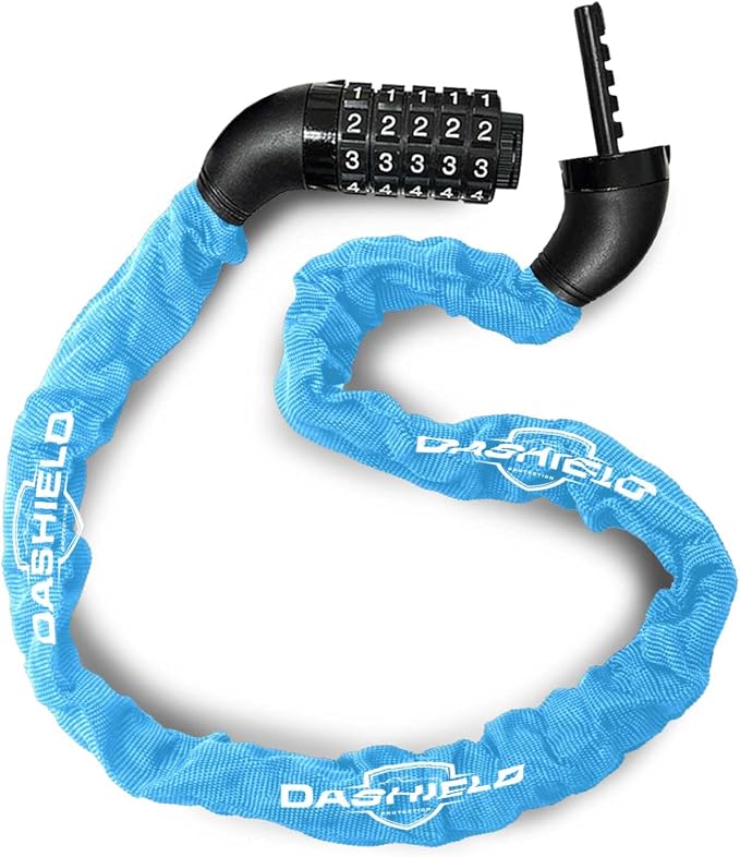 Bike Chain Lock Security 5 Digit Resettable Combination, 38.6 inches Heavy Duty Anti Theft Lock Chain for Bicycle, Motocycle, Scooter, Gate, Fence (SkyBlue, 3.2ft)