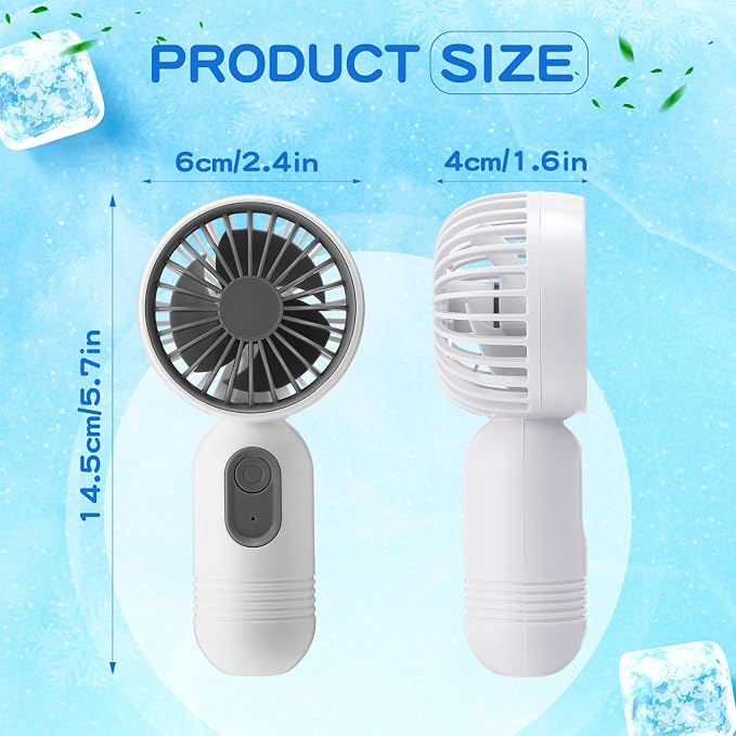 Rossesay 36 Pcs Mini Portable Fan Bulk Cute Handheld Lightweight Small Little Personal Hand Eyelash Fan 3 Speeds USB Rechargeable for Women Men Indoor Outdoor Makeup Travel (White)