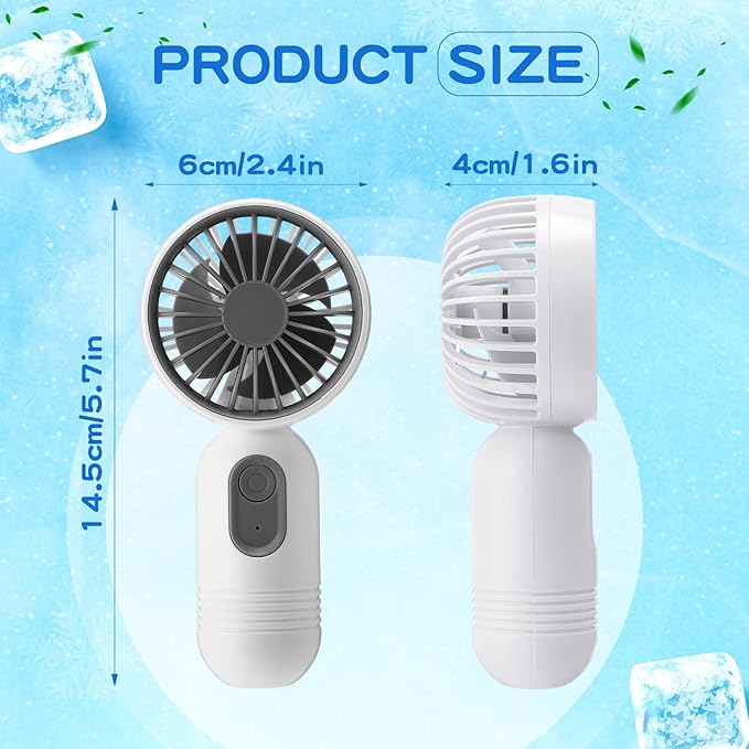 Rossesay 48 Pcs Mini Portable Fan Bulk Cute Handheld Lightweight Small Little Personal Hand Eyelash Fan 3 Speeds USB Rechargeable for Women Men Indoor Outdoor Makeup Travel (White)