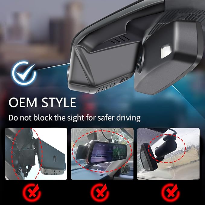Mangoal 4K Dash Cam fit for Ford Lincoln Nautilus Gen2 CDX707 2024 2025 2026, UHD 2160P Video, WiFi, App, 64GB Card