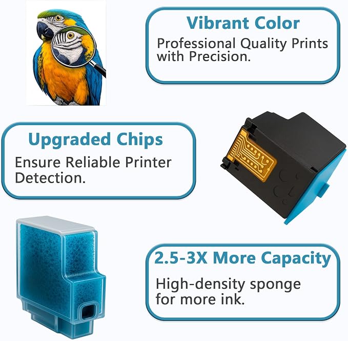 61XL Ink Cartridge for HP 61 XL Black Combo (2-Pack) Replacement for HP61 HP61XL for 5530 4500 2620 4630 2540 4502 3050 1510 4632 4501 2542 2514 3510 4635 3050a 5535 4610 Printer with V10.1.1 Chip