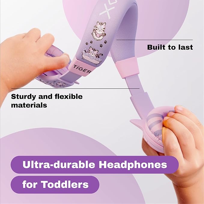 Kidrox Wired Toddler Headphones for 1-7 Years Old — 85dB Volume Limited Baby Headphones for Plane and Car Travel — Children Headset for Airplane, iPad and Tablet, Kids Headphone with Cord for Children