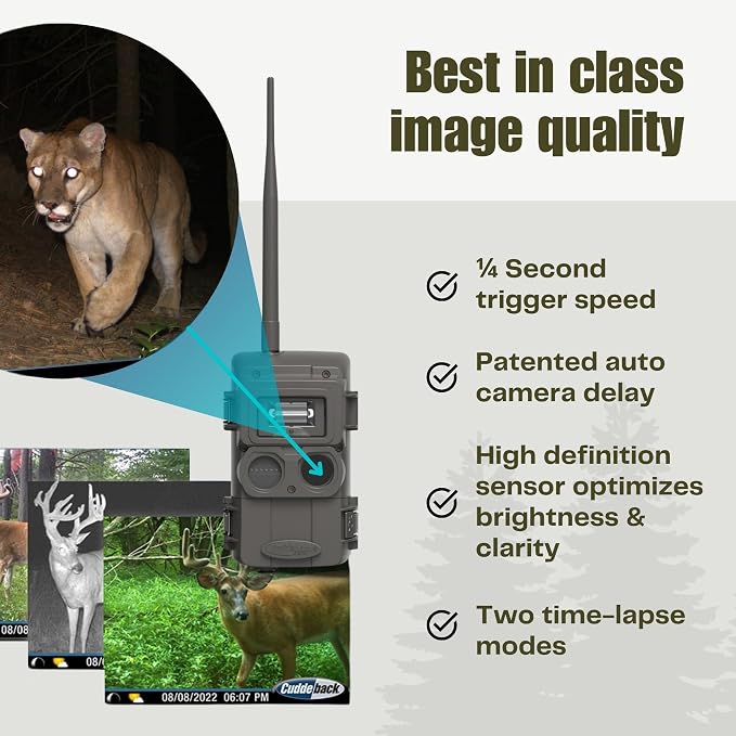 Cuddeback CuddeLink Strobe (2-Pack) LL-1A (L-Series) Cellular Trail Camera, with Color Strobe Illumination, White Flash Strobe, for Hunting, Backyard Wildlife & Outdoor Game Monitoring