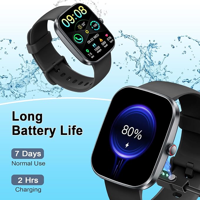 Smart Watch(Answer/Make Call), 1.91" TFT HD Smartwatch for Men Women with 30 Days Standby, 24/7 Sleep Monitor & Heart Rate/Pedometer/IP68 Waterproof/110+ Sport Modes, Fitness Activity for Android iOS