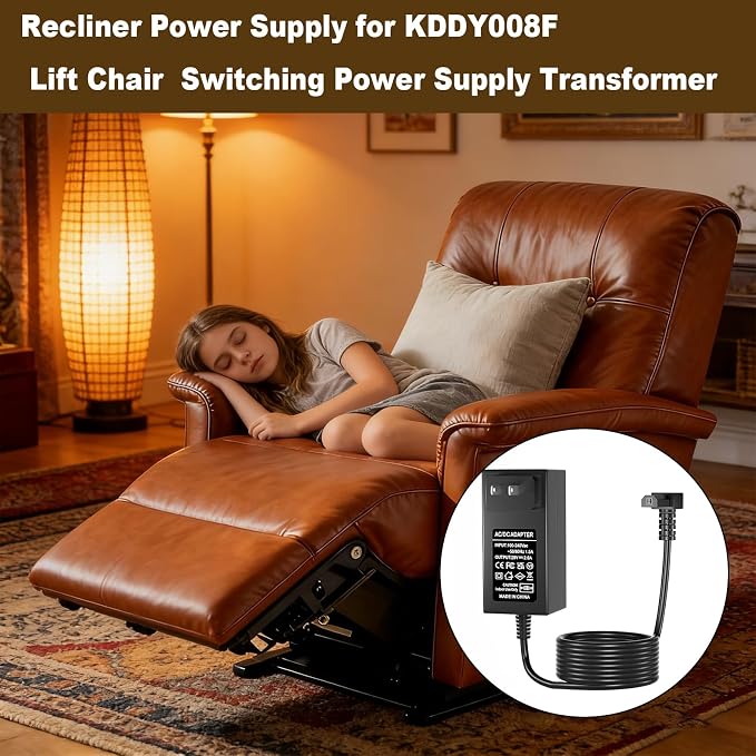 KDDY008M Power Adapter Compatible with Kaidi Replace ZBHWX-A290020A W52RA73-290018 HXY-270V2220A KDDY001 KDDY008 KDDY008F Recliner Sofa Lift Chairs Power Supply Cord Charger