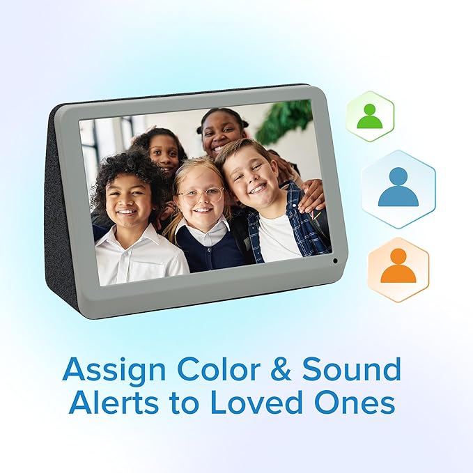 PhotoShare MyLuma LED 7” WiFi Digital Photo Frame with LEDs and Soft Touch Back Panel | Send Photo or Video from Phone to Digital Picture Frame | Stardust Grey Finish