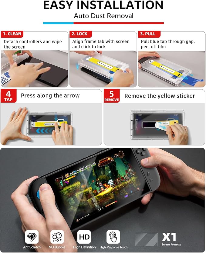 Pro Controller Accessories Bundle for Nintendo Switch 2, 17-in-1: Carrying Case, Screen Protector, Thumb Grip for Joycon, Dockable Console Protective Cover Shell, Steering Wheel, 2025 Switch2 Game Kit