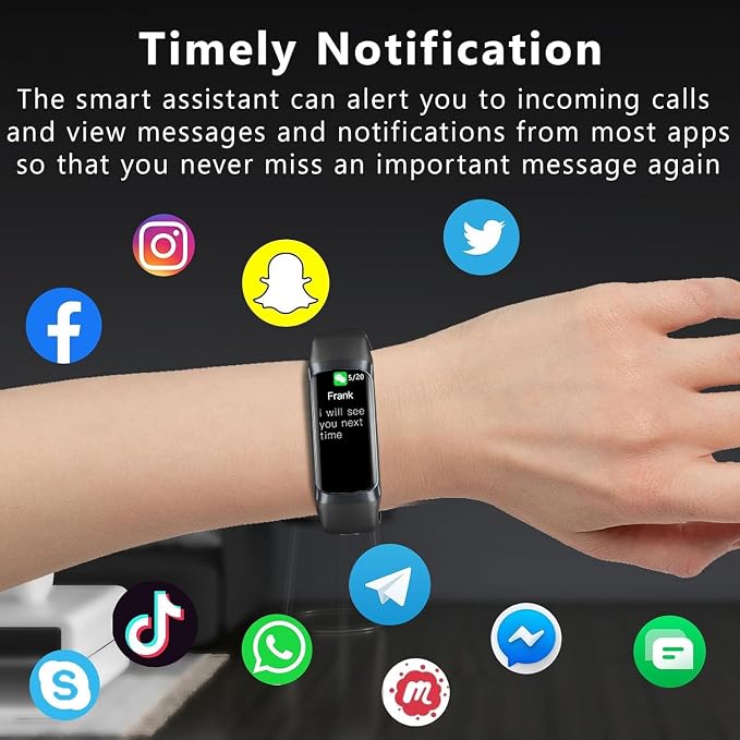 Fitness Tracker with Heart Rate/Blood Oxygen/Sleep Monitor, 20+ Sports Modes Smart Watches for Women/Men, Activity & Step Tracker Smart Watch for Android/iOS Phones