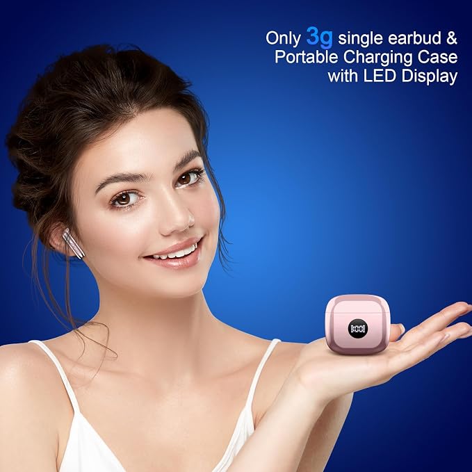 Wireless Earbuds, 2026 Bluetooth Headphones 5.4 HiFi Stereo, in-Ear Ear buds with 4 ENC Noise Cancelling Mics, 40H Playtime Sport Ear Buds with Charging Case, IP7 Waterproof Earphones with LED Display