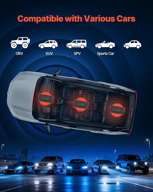 VEVOR 4 Channel Car Audio Amplifier 2 Ohm Stable Bridgeable Class D Full Range Amp Max Power 4 x 272W @ 4 Ohm / 4 x 400W @ 2 Ohm for Car SUV Truck Off-Road