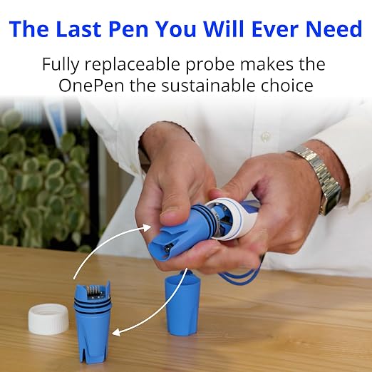 Bluelab OnePen - a 3-in-1 Temperature, EC/PPM and pH Meter, Lightning Fast Readings - Bluetooth Data Sharing & in-App Tracking - Replaceable Probe