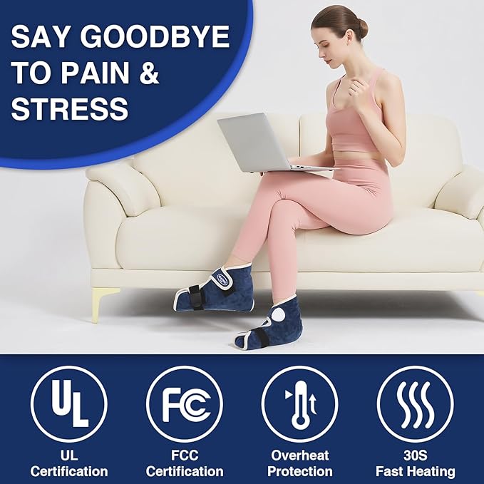AOKESTE Heating Pad for Feet and Ankle,Heating Pad for Feet Neuropathy,Foot Heating Pad for Achilles Tendonitis Relief,Auto Shut Off,Heated Foot Warmers for Plantar Fasciitis Relief(2PCS)
