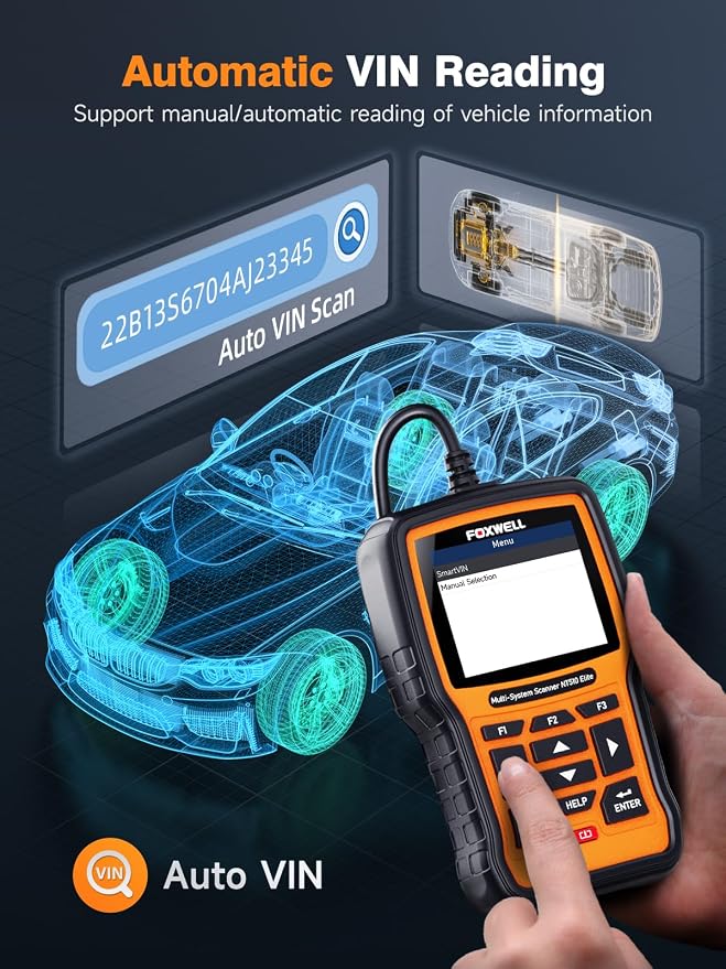 FOXWELL NT510 Elite OBD2 Scanner fit for Porsche Diagnostic Tool, Full System Bi-Directional Control Code Reader with All Reset Services, Oil Reset Scan Tool for Porsche, Battery Registration Tool