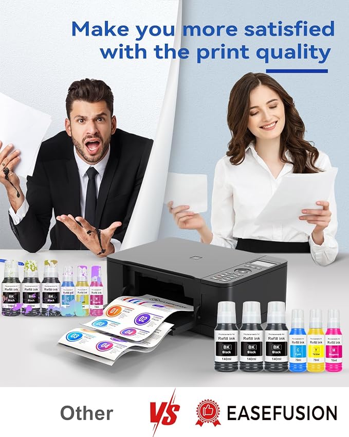 EaseFusion Replacement for Epson 502 Ink Refill Bottles Work with ET-2850 ET-3850 ET-4850 ET-15000 ET 2850 ET 3850 ET15000 ET4850 ET-2760 ET-3830 ET3843 ET-3760 ET2750 ET4750 3750 (6Packs-3BK,CMY)