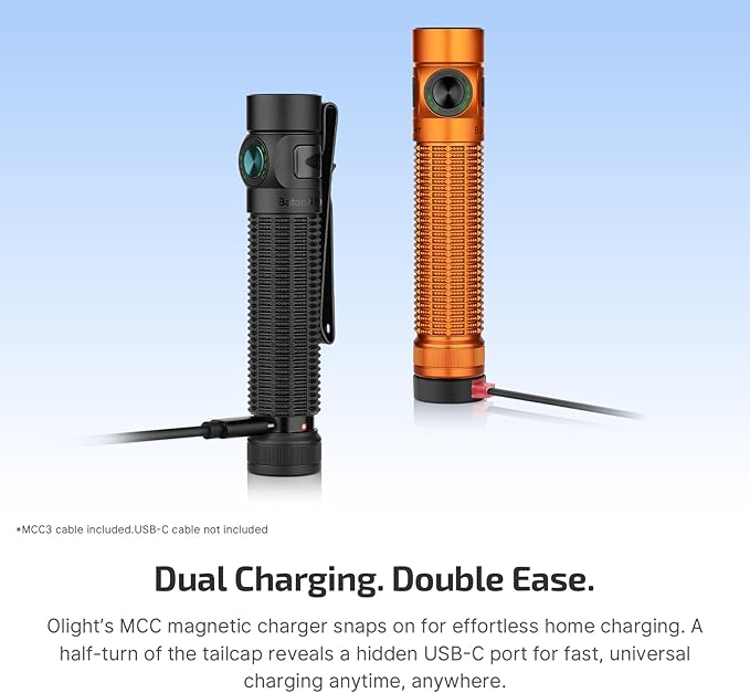 OLIGHT Baton4 Pro EDC Flashlight Rechargeable, 1600 Lumens Small Pocket LED Light with Tactical Switch and Magnetic & USB C Dual Charging, IPX8 for Home Use, Camping, Outdoor and Emergency (Orange)