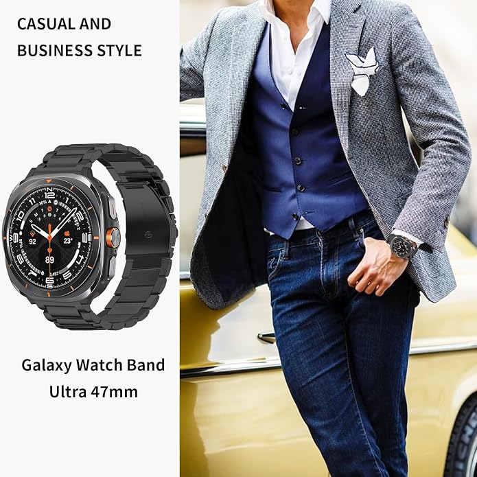 GOLDTOLUCK No Gap Stainless Steel Band Compatible with Samsung Galaxy Watch 8 7 6 5 4 Classic FE Pro Ultra 40mm 44mm 46mm 43mm 47mm 45mm 42mm Replacement Men Women Milanese Metal Elegant Casual