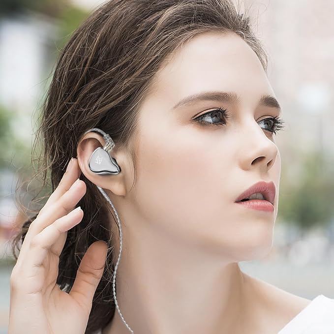 KZ ZAS 7BA+1DD in Ear Earphone 8 Unit Hybrid Technology Flagship Wired Earbuds Monitor Headphones 8Core Cable Music Sport Earphone (with Mic, White)