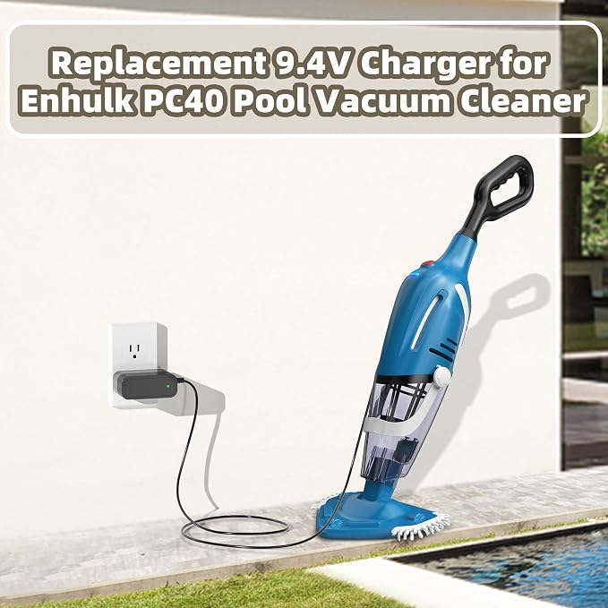 9.4V Charger for Enhulk Pool Vacuum Compatible with Enhulk PC40 Pool Vacuum Cleaner Charger