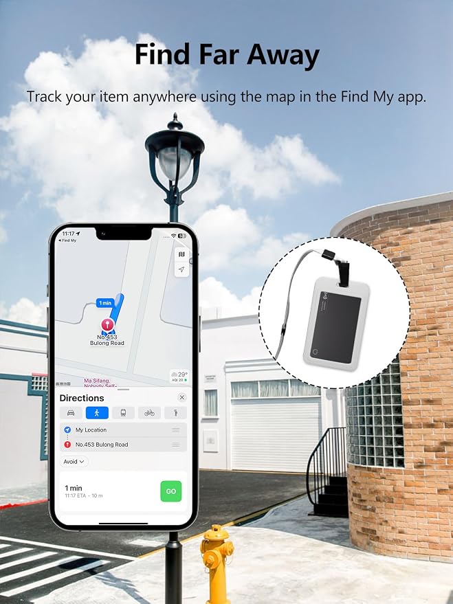 Wallet Tracker Card Work with Apple Find My, Ultra-Slim Rechargeable Tracking Card Credit Card Tracker for Wallet, Luggage, Passport (for iOS, 1 Pack)