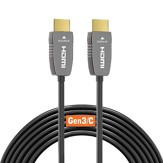 RUIPRO 8K HDMI Ultra High Speed Latest 2.1b Certified Fiber Optic Cable CL2 Rated 33 Feet 8K60Hz 4K120Hz 48Gbps eARC HDR HDCP2.3 for RTX4080/4090/3080/3090 Xbox PS5 AVR Projector LG/Samsung/Sony