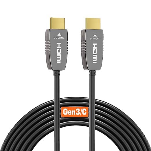RUIPRO 8K HDMI Ultra High Speed Latest 2.1b Certified Fiber Optic Cable CL2 Rated 25 Feet 8K60Hz 4K120Hz 48Gbps eARC HDR HDCP2.3 for RTX4080/4090/3080/3090 Xbox PS5 AVR Projector LG/Samsung/Sony