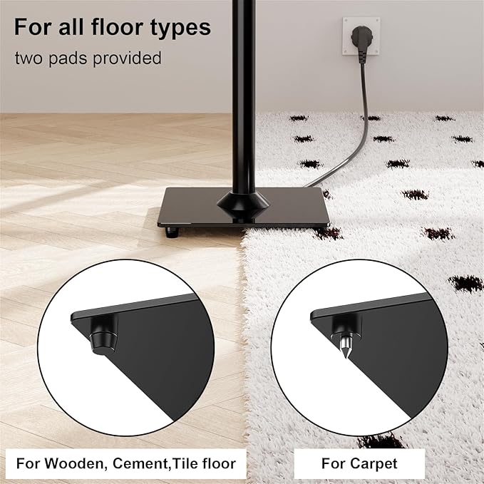 ELIVED Universal Speaker Stand Pair, 31 Inch Height Bookshelf Speaker Stands for Satellite Speaker Large Speaker Up to 22 lbs, Surround Sound Speaker Stand with Cable Management, Black