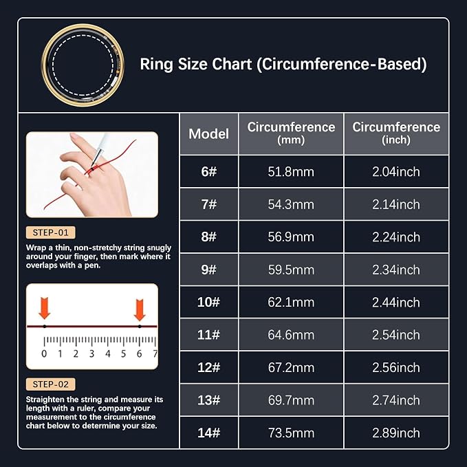 FKGZJF Smart Rings for Women Men, Fitness Ring with Heart Rate, Blood Oxygen, HRV, Stress, Sleep Tracker, Step Tracker, No Subscription Fee, lP68 Waterproof Smart Ring for iPhone & Android (Gold, 8#)