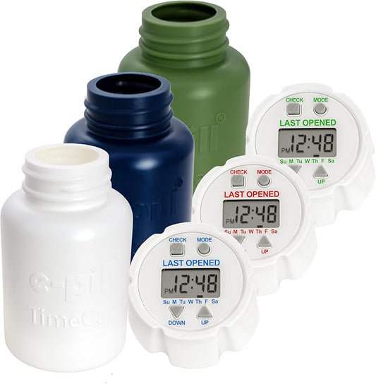 e-Pill TimeCap – Smart Pill Bottle Cap with Last Opened Time Stamp & Up to 24 Daily Alarms