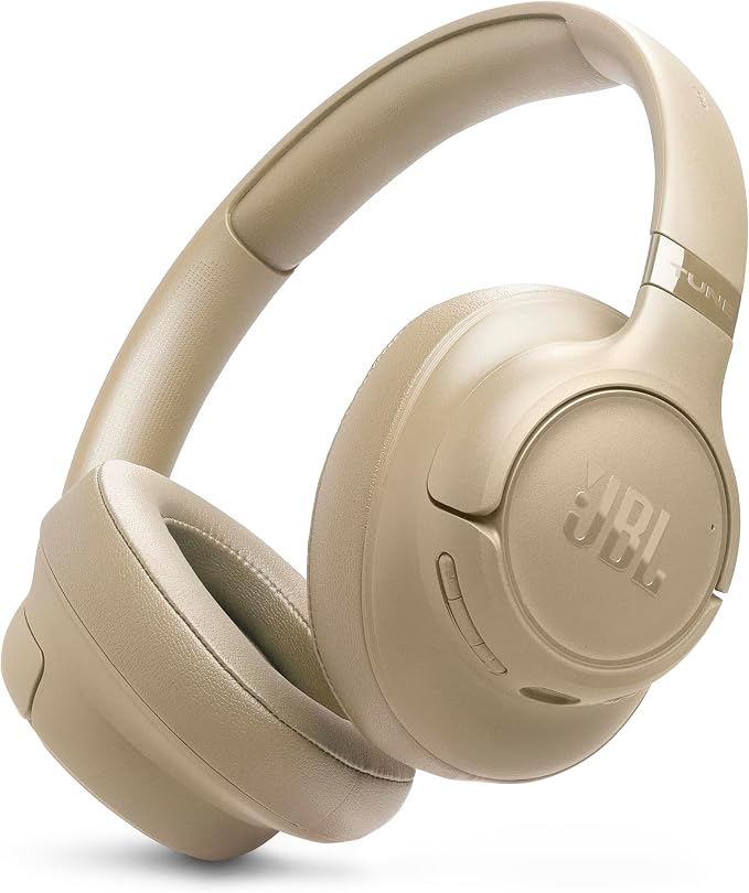 JBL Tune 730BT - Wireless Over-Ear Bluetooth® 6.0 Headphones with Powerful JBL Pure Bass Sound, 2 beamforming mics for Perfect Calls, Up to 76 Hours of Battery Life, & Multi-Point Connection (Beige)