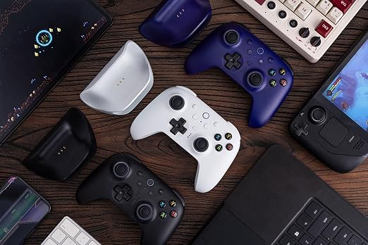 8BitDo Ultimate 2 Wireless Controller for Windows PC, Apple, Steam & Android, Gaming Controller with TMR Joysticks, Hall/Tactile Triggers, Motion Control, RGB Fire Ring, 1000Hz Polling Rate, Purple