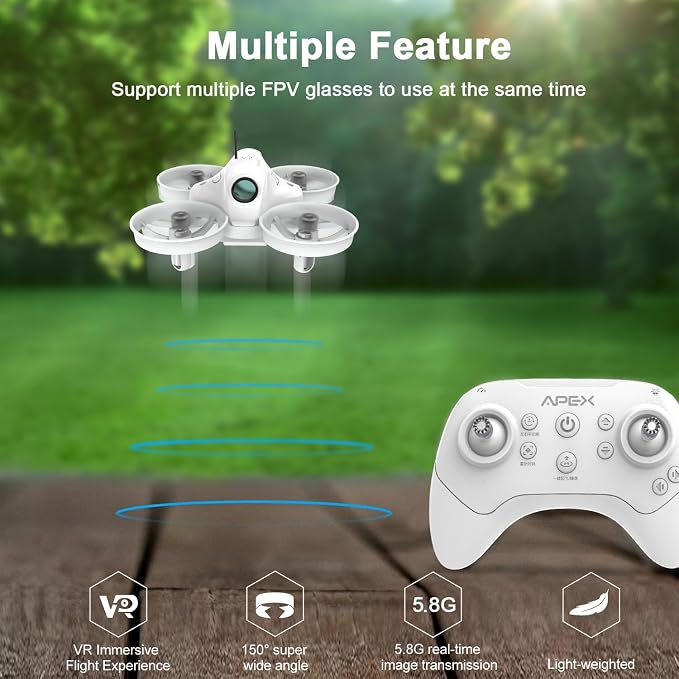 APEX FPV Drone Kit,FPV Goggles,First-person view drone,FPV Racing Drone for Beginners,Low-Latency 5.8G Transmission, easy control,Drop-Resistant,VR70-2.0