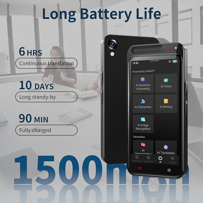 80GB AI Digital Voice Recorder with Playback, Smart Digital Audio Recorder with Transcription to Text, Voice Activated Recorders for Lectures Meetings Interviews