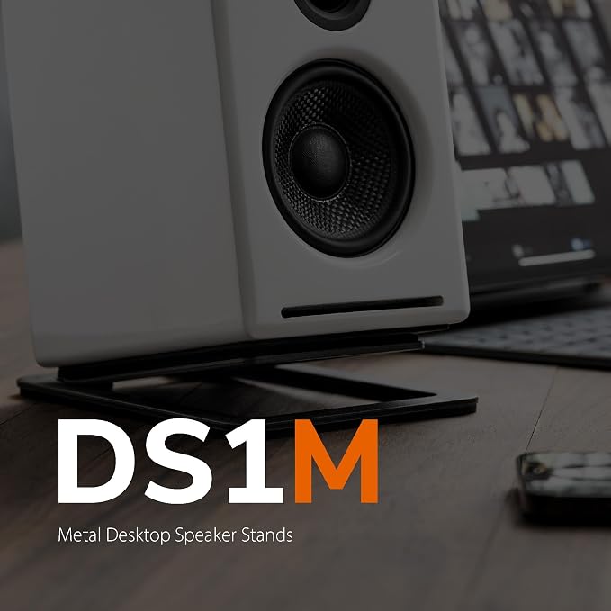 Audioengine DS1M Metal Speaker Stands Pair – Desktop Speaker Stands for Computer Speakers, Studio Monitors and Bookshelf Speakers - Black