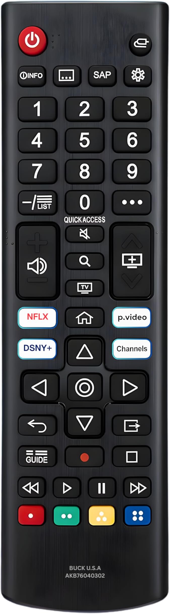 AKB76040302 LG TV Remote Control Replacement for Smart TV - Easy Setup Remote, Streaming Shortcuts - Works with LG 4K, UHD, LED, OLED Smart HDTV Models (AKB75095307, AKB74915305, AKB75855501)