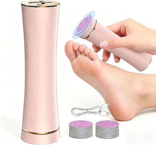Electric Callus Remover, Rechargeable Foot File Home Use | 2000mAh Rechargeable, IPX7 Waterproof, 20 Diamond Rollers, for Dry Skin & Home Pedicure