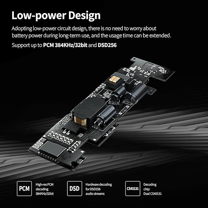 YINYOO TRI TK1 USB C DAC Headphone Amp Mini Amplifier, USB C to 3.5mm 4.4mm Amp with Dual CS43131 Decoder, Headphone Splitter Portable IEM DAC for KZ ZS10 PRO in Ear Monitor (Type-C Jack