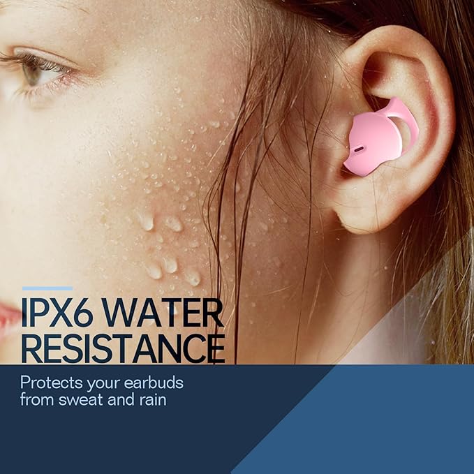 Invisible Sleep Headphones,Sleep Earbuds for Side Sleepers,Small Comfortable Fit Noise Blocking Sleep Earbuds,Bluetooth 5.3 Wireless Earphones, in-Ear Ear Buds for Sleeping (Pink)