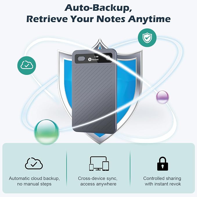 AI Voice Recorder with Transcribe Summarize: AI Noise Reduction Speaker Separation App Control 118 Languages 64GB Storage - AI Notetaker for Students Managers - Meetings Lectures Interviews