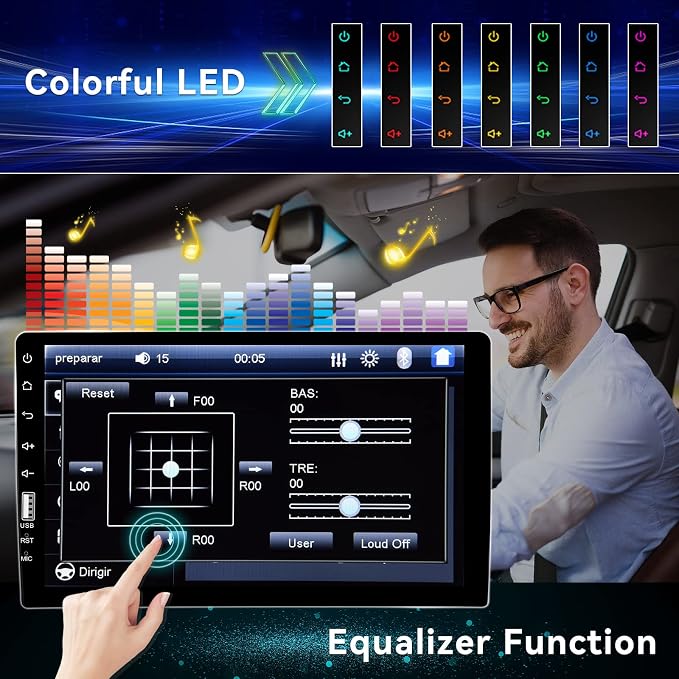 Single Din Car Stereo with Bluetooth 9 Inch HD Touch Screen Car Stereo with Backup Camera + External Microphone + FM MP5 Player Car Audio Receivers Support Mirror Link SWC USB EQ Car Radio