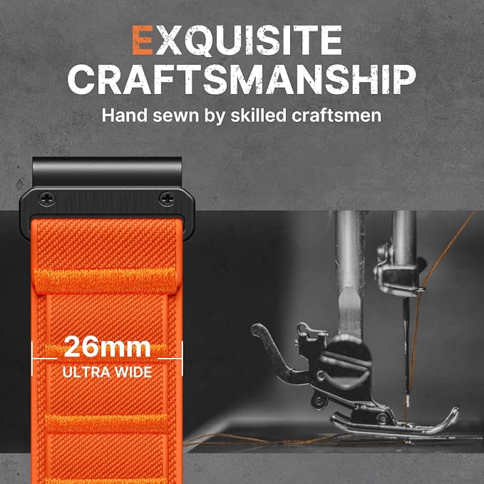Bandletic 26mm Compatible with Garmin Fenix 7X 6X 5X Watch Band, Wide Rugged Sport Bands with G-Hook for Fenix 8 51mm /Instinct 2X Solar/Enduro 2 3/Quatix 3/Tactix 7/Epix Pro 2/D2 Bravo Delta/Descent